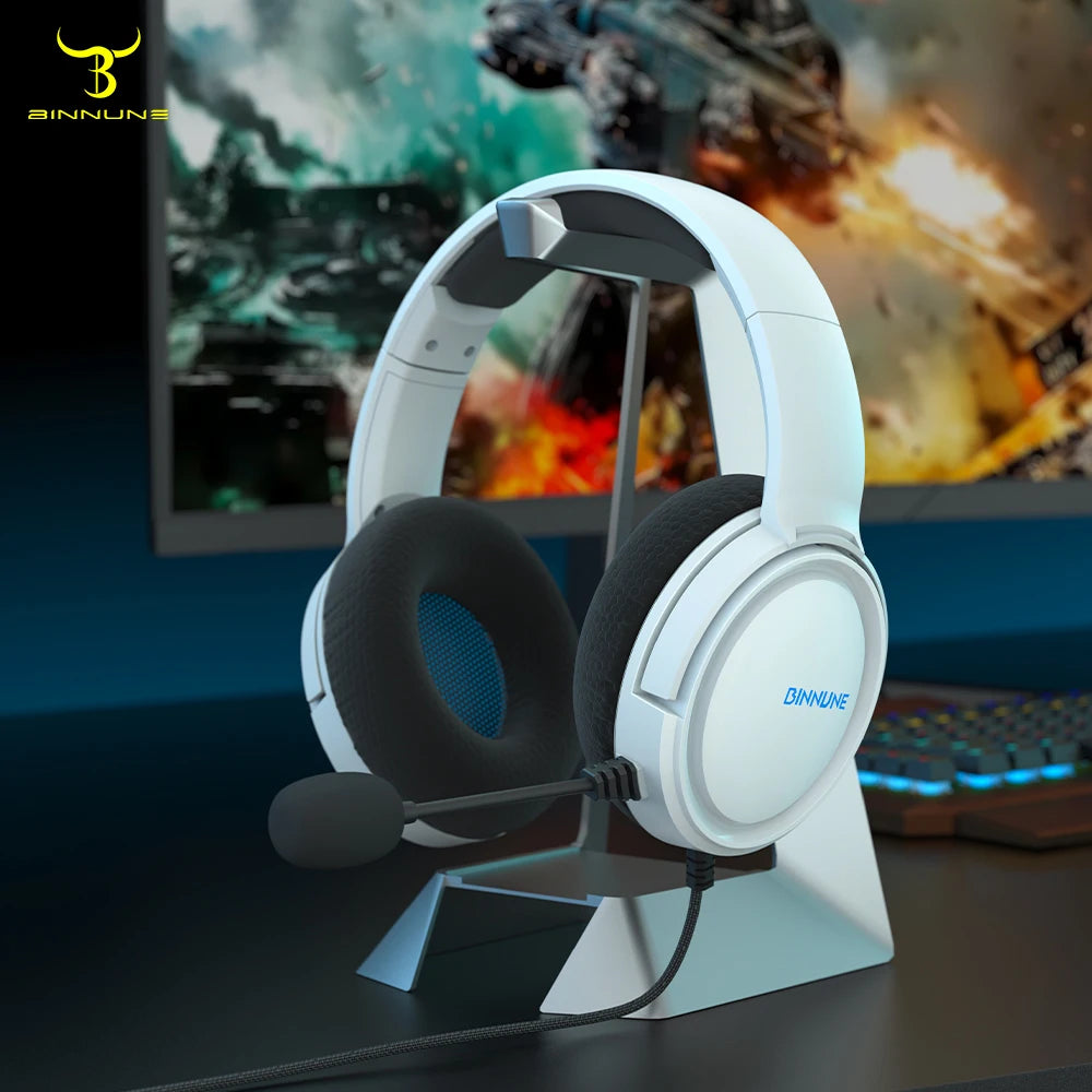 BINNUNE Gaming Headset with Mic for PS4 PS5 Xbox Series X|S Xbox One PC Switch Wired Gaming Headphones for Playstation 5 Xbox 1