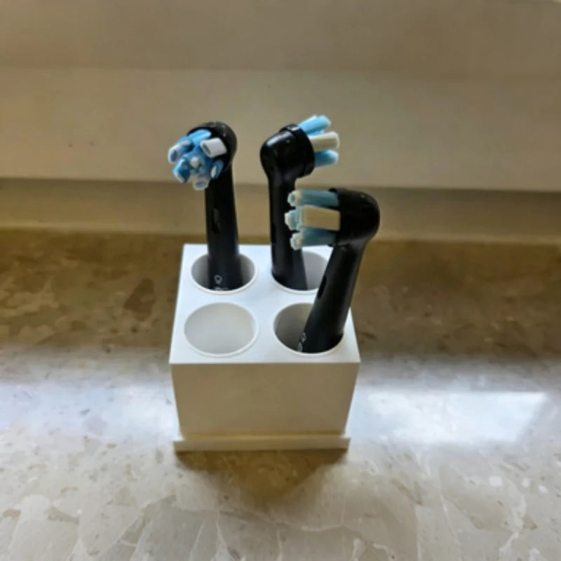 Dust Cover Toothbrush Head Storage Case 4 Compartments Drainage Tray  Dry Keep Bathroom Sink Tidy Fit Most Electric Brush Heads