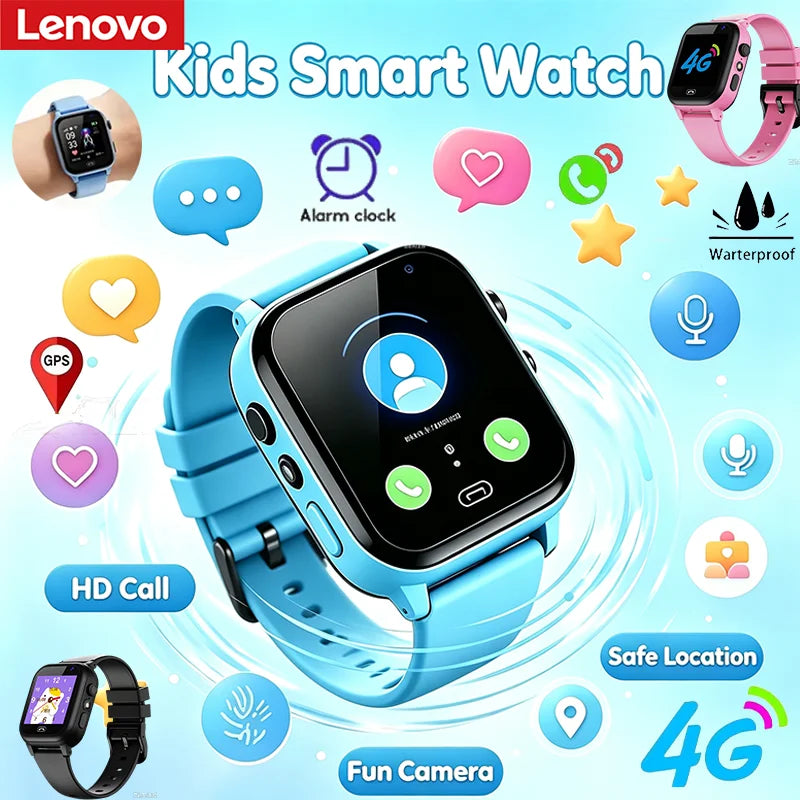 Lenovo electroni Children Camera Smart Watch 5G GPS Location Sim Card Call SOS Waterproof reloj inteligente niños Boy Girl Gift