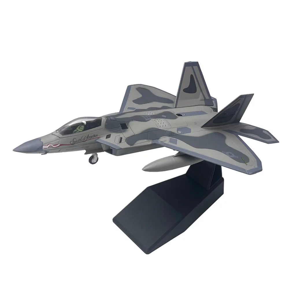 1:100 1/100 Scale US Lockheed Martin F-22 F22 Raptor Fighter Plane Diecast Metal Airplane Aircraft Model Boy Birthday Gift