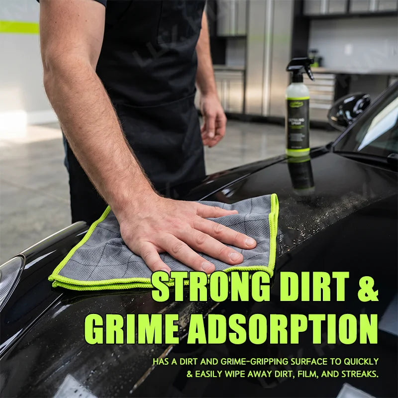 Carbon Fiber Car Cleaning Towel Lint-Free Streak-Free Soft Drying Cloth for Auto Detailing Multifunctional Window Glass Wash Rag