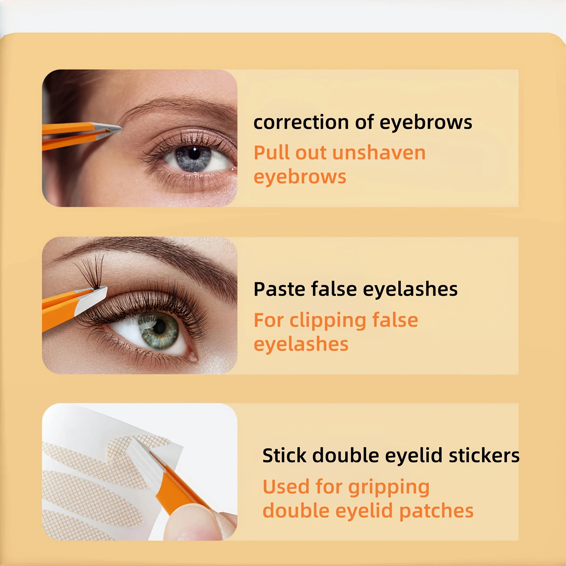 Precision Eyebrow Tweezers Durable Stainless Steel Non-Slip Grip for Facial Hair Removal Perfect for Everyday Beauty Routine