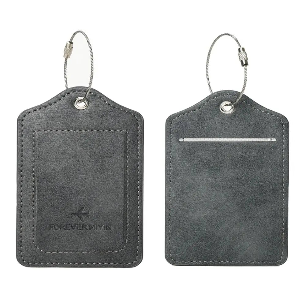 Anti Loss Wire Rope Loop Leather Luggage Tags Privacy Protection Cover Versatile Baggage Tag Waterproof Boarding Pass