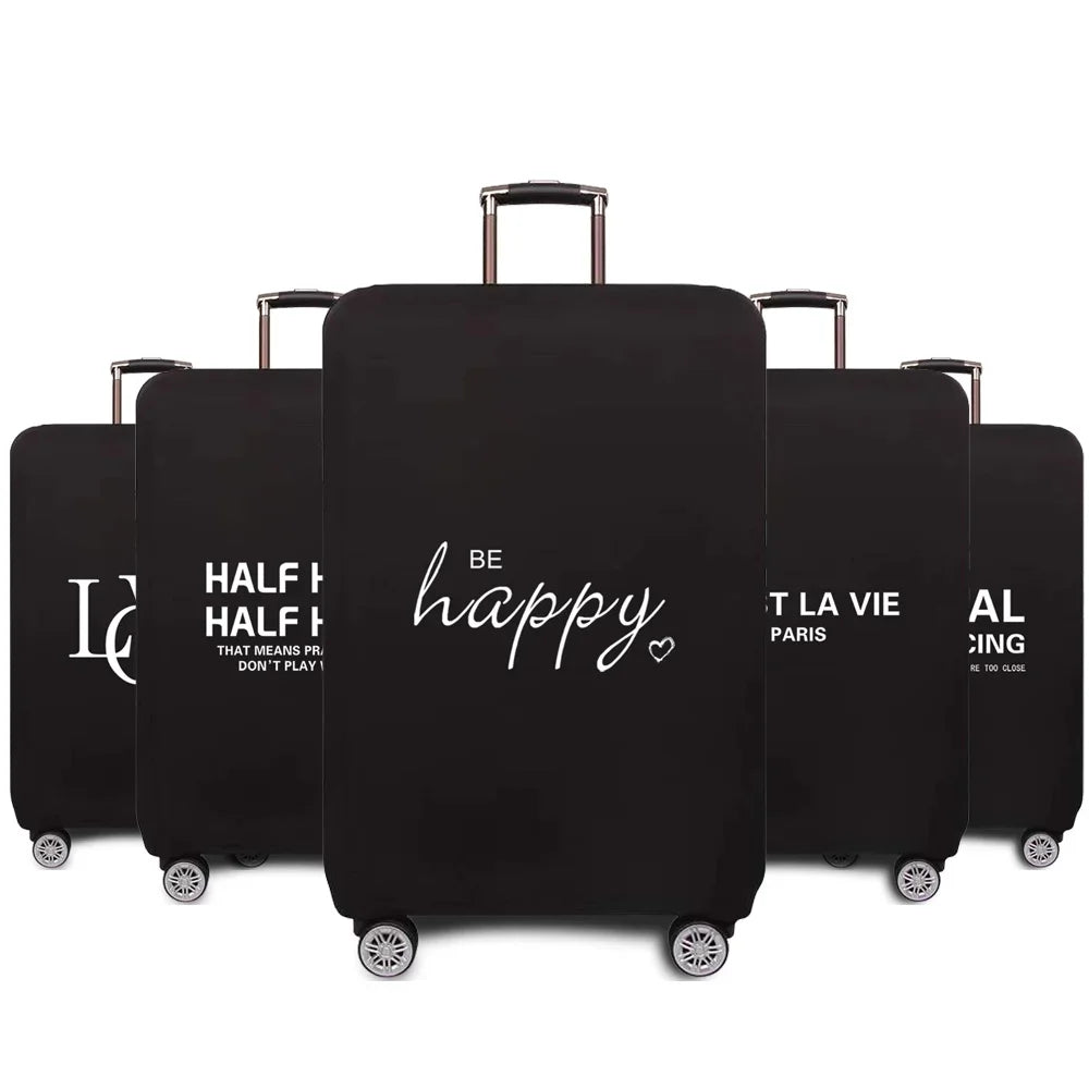 Travel Accessories Luggage Case Suitcase Dust Protective Cover 18-28 Inch Text Pattern Series Trolley Case Elastic Cover