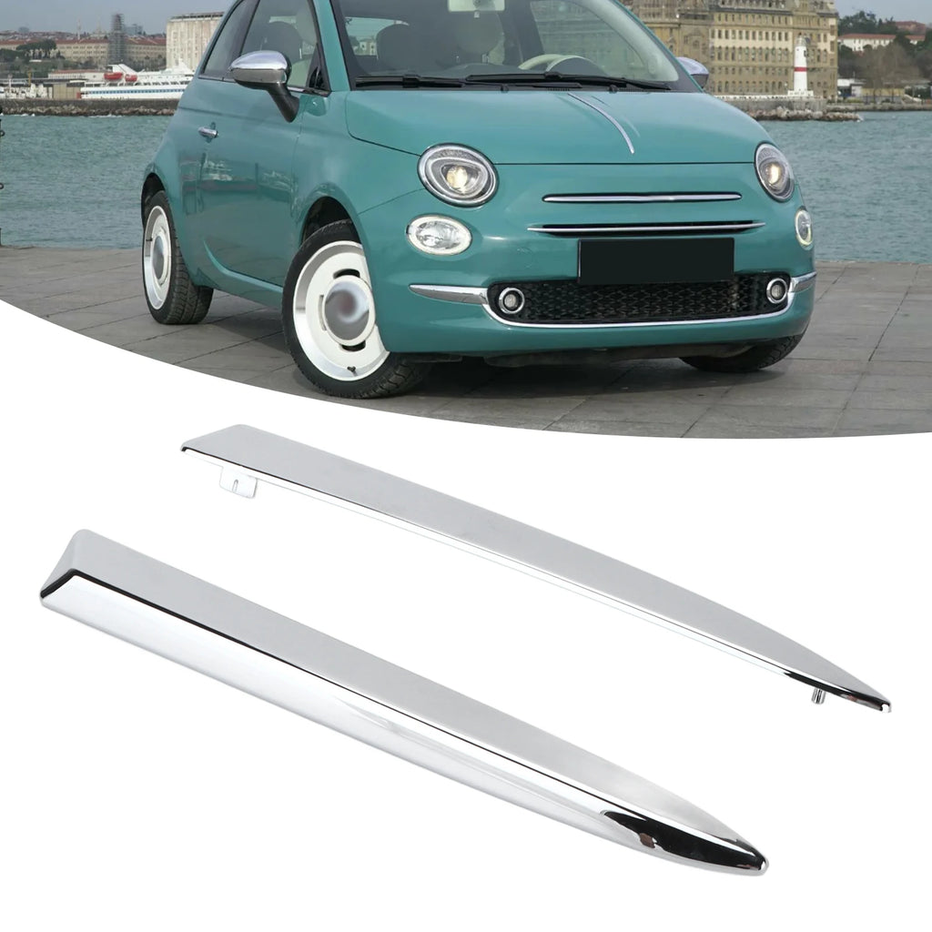 Car Front Bumper Upper Molding Chrome Trim Replacement for FIAT 500 2007‑2015 Bumper Upper Molding Strip Car Accessories