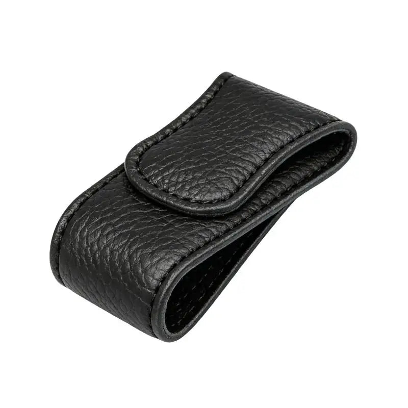 Magnetic Leather Sunglasses Clip for Car Sun Visor One Hand Operation No Damage Install Universal Vehicle Eyeglass Card Holder