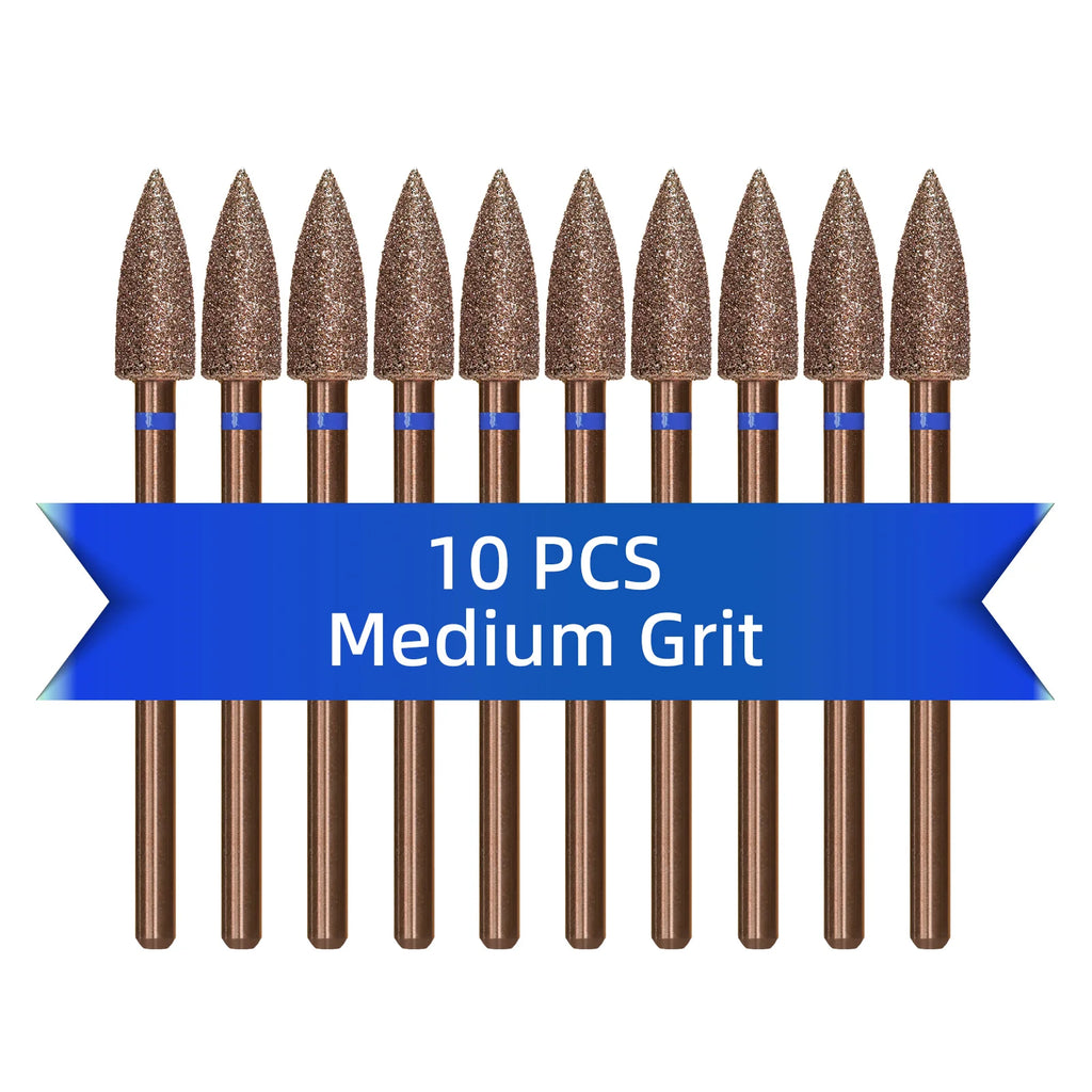 HYTOOS Copper Coated Diamond Cuticle Clean Nail Drill Bit Large Cone Dead Skin Cleaner Russian Prep Tool for Manicure Technician