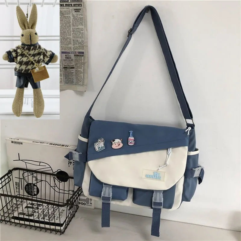 Nylon Handbags Shoulder Bag Large Capacity Crossbody Bags for Teenager Girls Men Harajuku Messenger Bag Student School Bags Sac