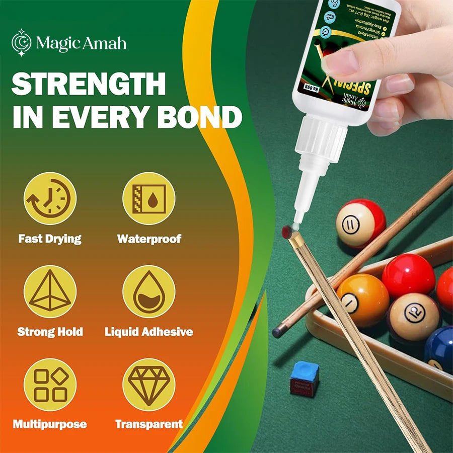 1-5 Pcs Professional Super Glue for Billiard Cue Tip | Fast Drying Waterproof | Strong Bond for Wood Plastic Metal Ceramic