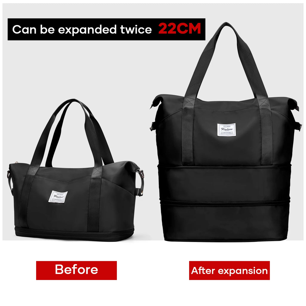 Expandable Large Capacity Travel Bag, Triple Layer Folding Travel Bag Multifunctional Storage Luggage Bag for Clothing, Handbag