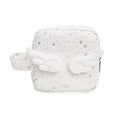 Angel Wing Silver Star Makeup Bag Large Capacity Travel Cosmetic Pouch Cute Sanitary Pad Organizer Lipsticks Wallet Girls Gift