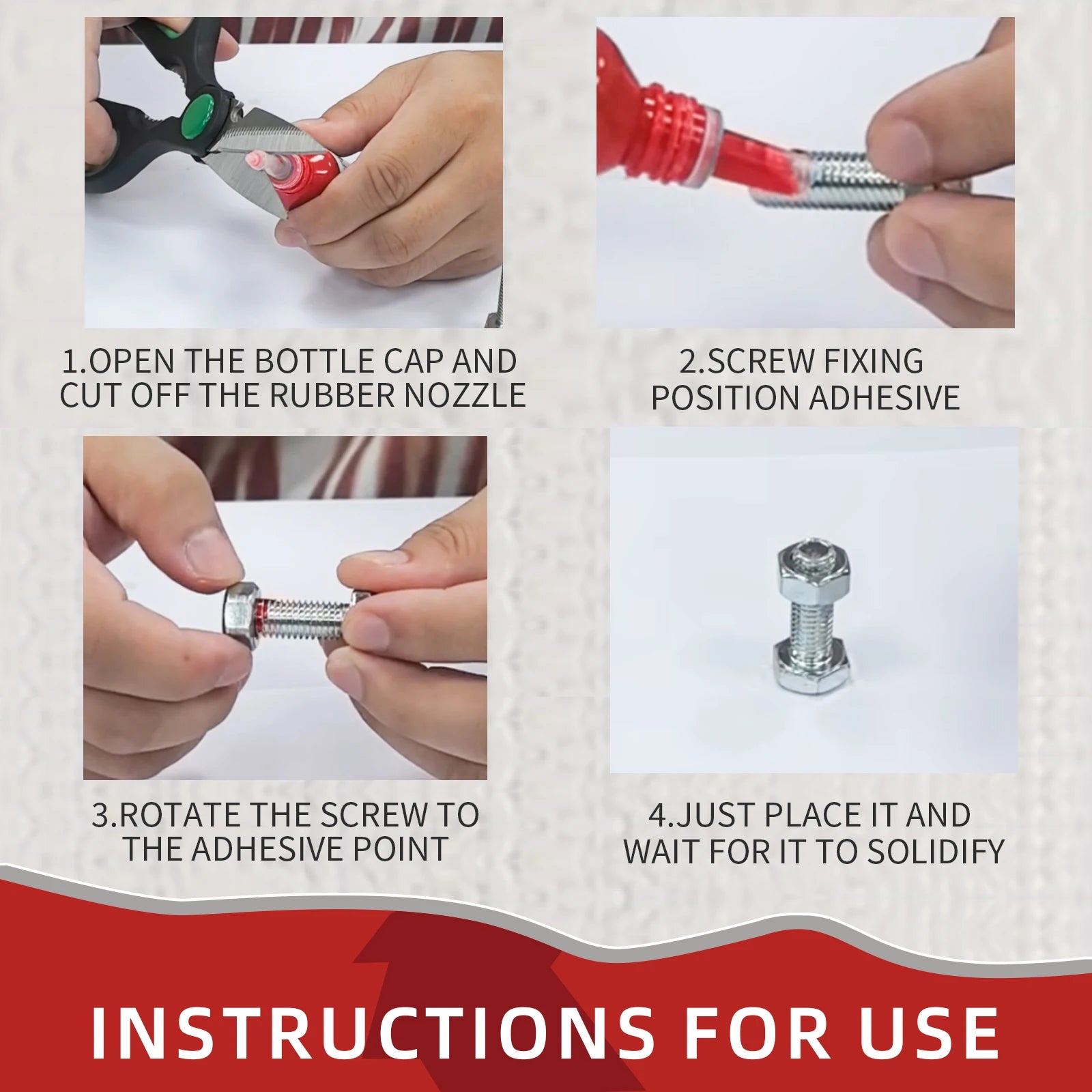 10ml Threadlocker 271Red High-Strength Thread Locker Screw Adhesive Lock Tight Seal Fasteners Anaerobic Curing Metal Glue