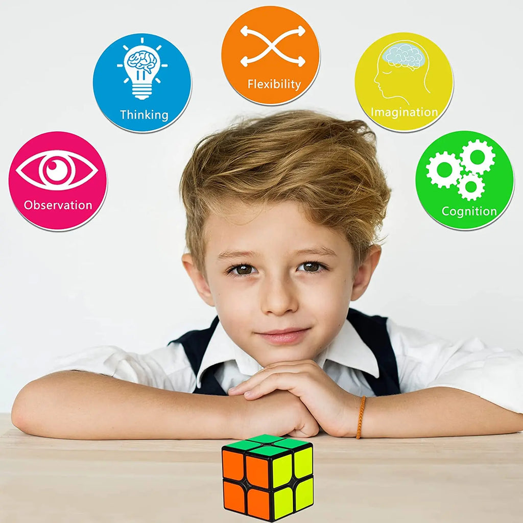 Magic Cube 2x2x2 Magic Speed Cube 2x2 Cube Smooth 3D Puzzle Toy Mini Pocket Twist Toy Educational Toys for Boys Girls Kids Adult
