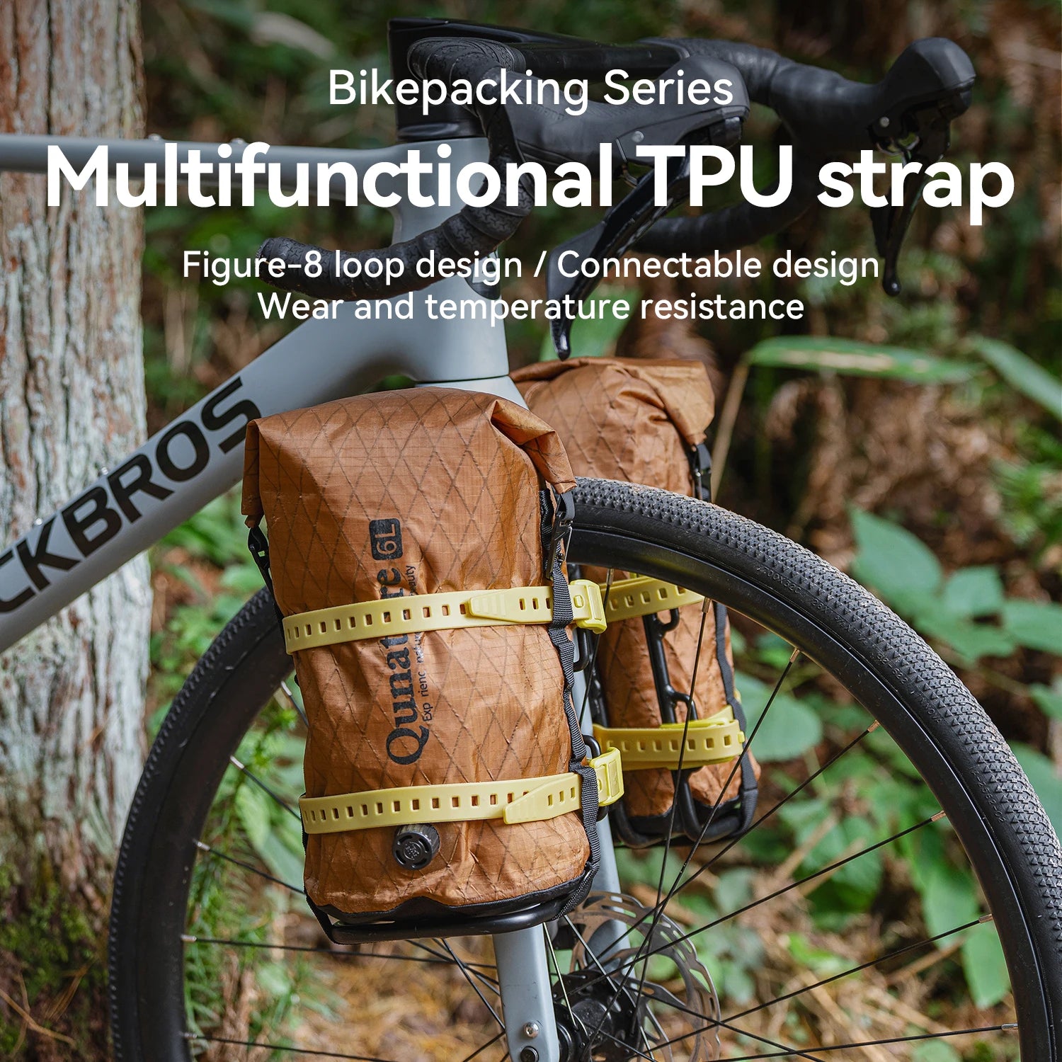 Qunature 2Pcs/set Bikepacking Fully Waterproof Compression Bag Hiking Lightweight Bicycle Gear for Road Mountain Bike Travel 12L