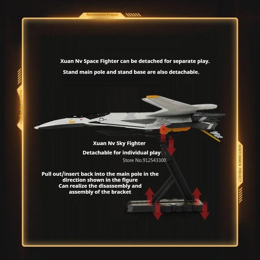 1:72 Scale XuanNv Aerospace Fighter Aircraft Model Toy Movable Parts Detachable Parts Miniature Models Unique Birthday Presents