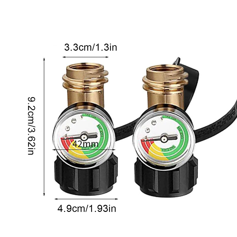 1/2Pcs Propane Tank Gauge Level Indicator Gas Pressure Meter Propane Pressure Gauge for RV Camper Cylinder BBQ Gas Grill Heater