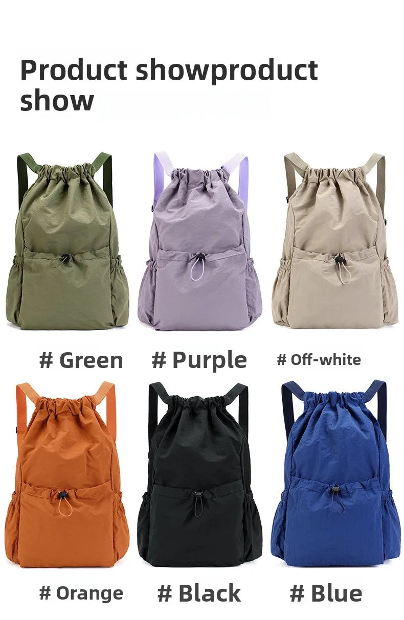 Foldable Drawstring Backpack, Lightweight and Easy to Store, Essential for Short Distance Travel and Outdoor Activities