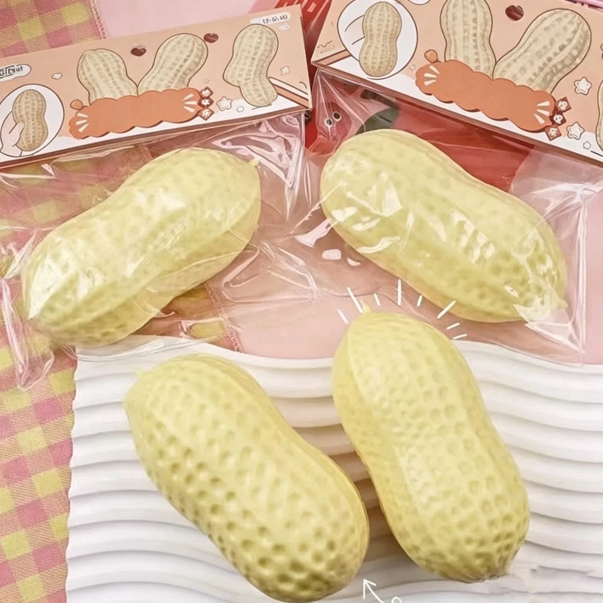 Soft Slow Rebound peanut Block Squishy Toy,Realistic Food Shaped Decompression Fidget Toy,Stress Relief Anti Anxiety Squeeze Toy