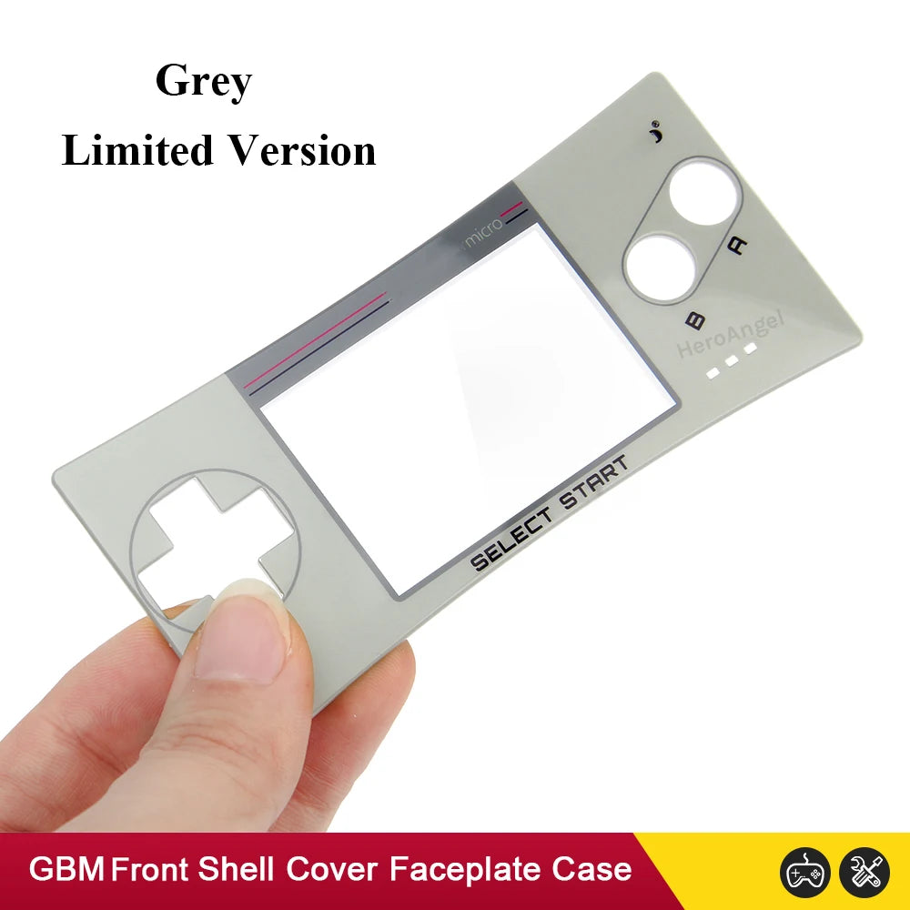 Black Grey Limited Version Front Faceplate Cover Replacement For Nintendo GameBoy Micro For GBM Front Case Housing Shell Cover