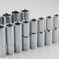 2025 Hot Sale 11pcs Metric Long Chrome Socket Set 1/4-Inch Drive 6-Point Deep Socket From 4 Mm To 14 Mm Professional Grade Tools