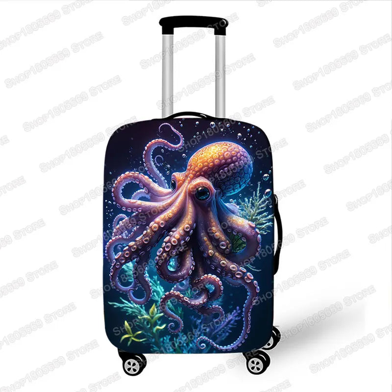 18-32 Inch Dolphin / Turtle / Octopus/ Starfish Pattern Luggage Cover Ocean Animal Suitcase Protective Covers Travel Accessories