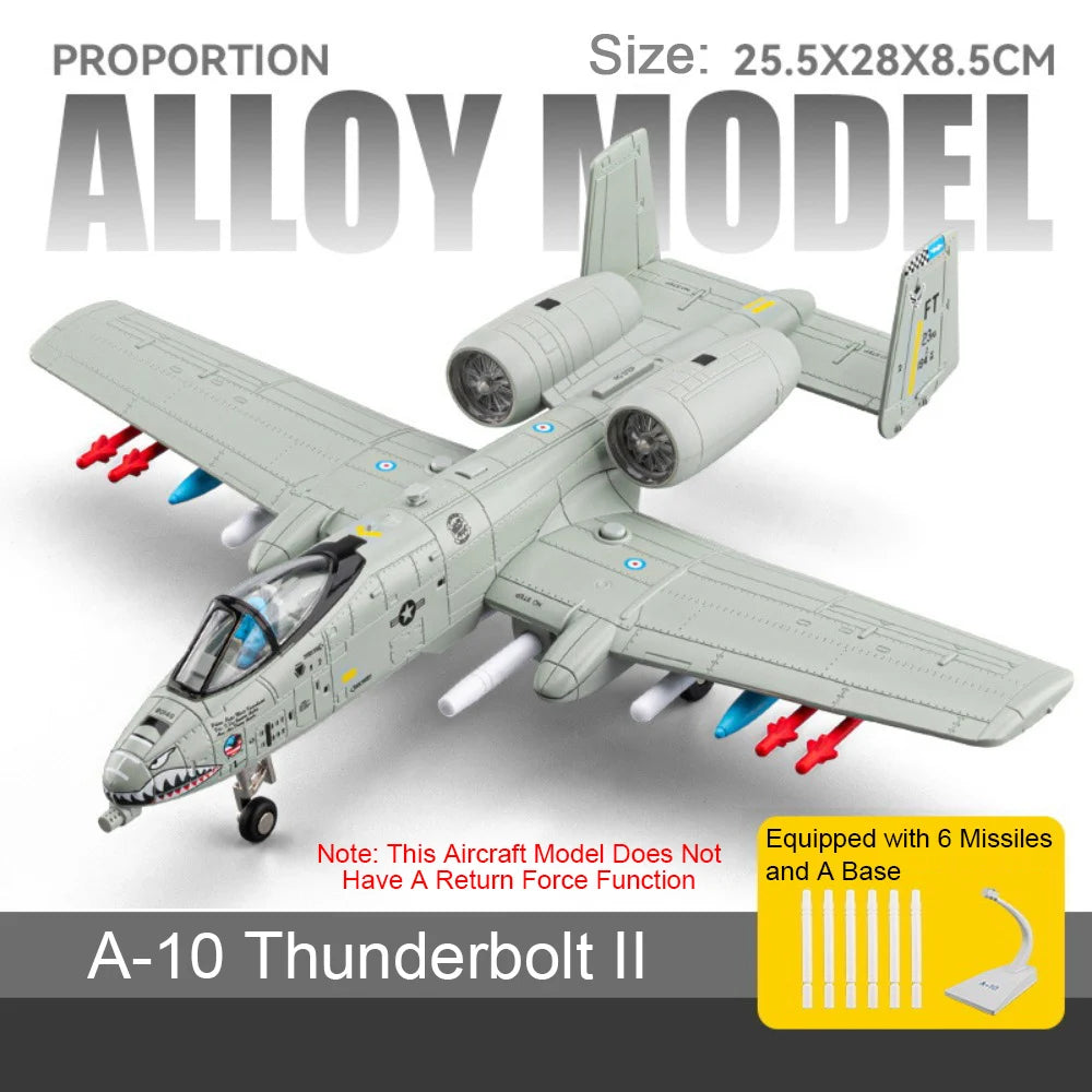 1:32 F-14 Tomcat‌ A-10 Thunderbolt II‌ Fighter Model Toy Sound Light Doors Opened Military Airplane Models Collection Ornaments