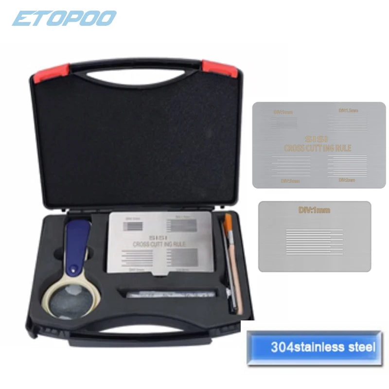 ETOPOO SISI SET Cross Cutter Adhesion Tester Cross-Cut Tester Kit Including 1mm/2mm Blades