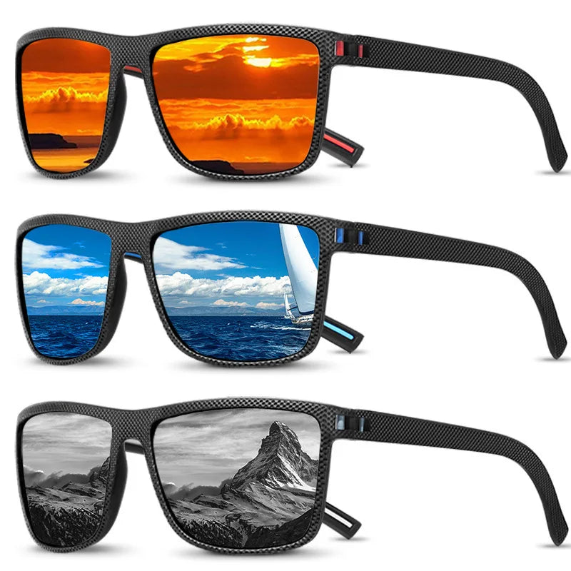 Eyewear Men Polarized Sunglasses Driving Outdoor UV Protective Square Large Frame Sun Glasses Sports Run Cycling Fishing T218