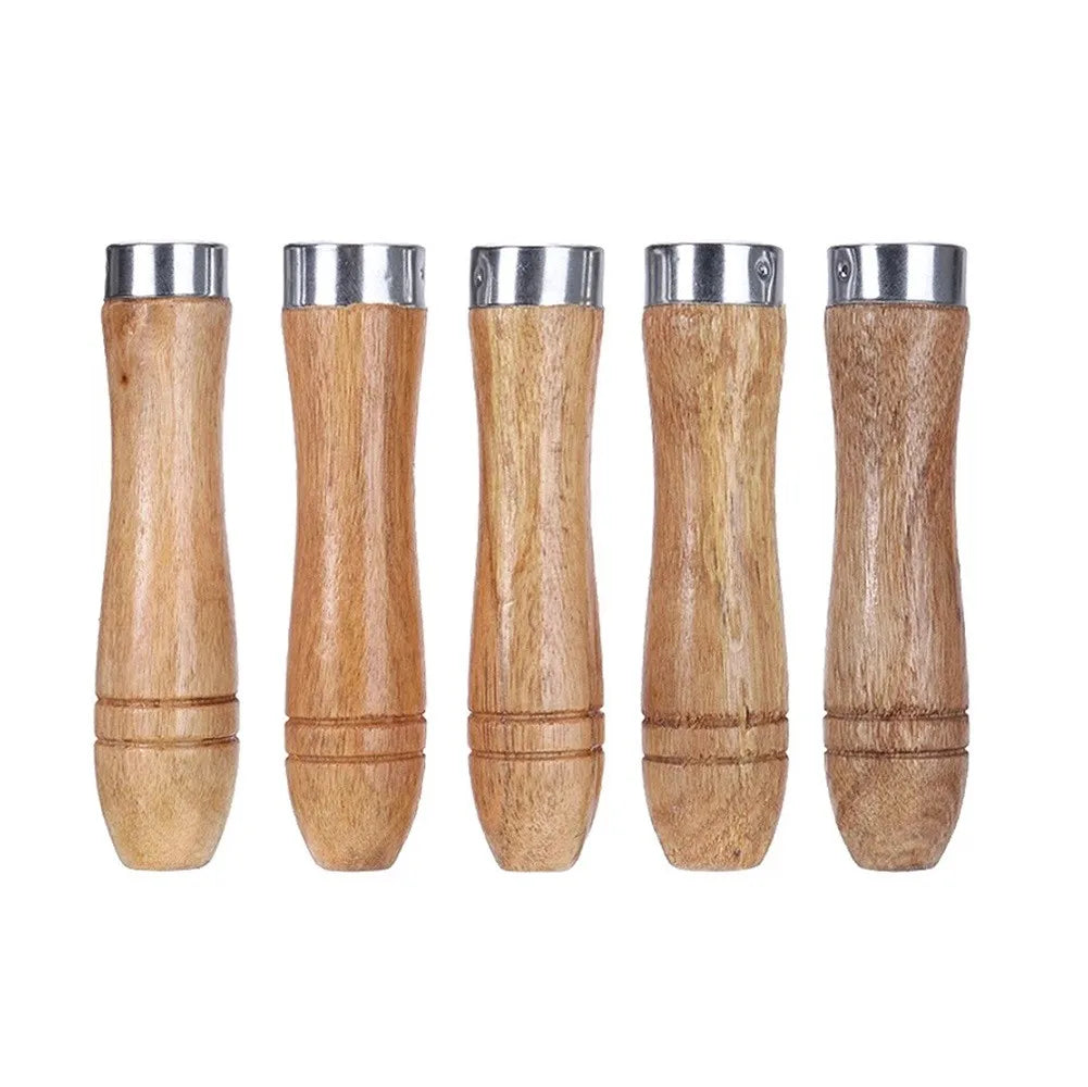 5pcs Wooden File Handle Replacement Strong Metal Collar For File Craft Tool 9cm For Wood Rasp Screwdrivers 4-6 Inch File