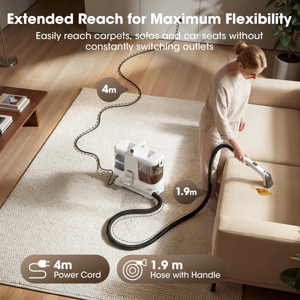 Lubluelu V2 Multi-Purpose Portable Carpet & Upholstery Spot Cleaner Machine, 16000Pa Powerful Suction Spot Cleaner Machine with Versatile Tools for Pets, 1L+0.8L Dual Water Tank, Area Rugs Car Seats And Couches