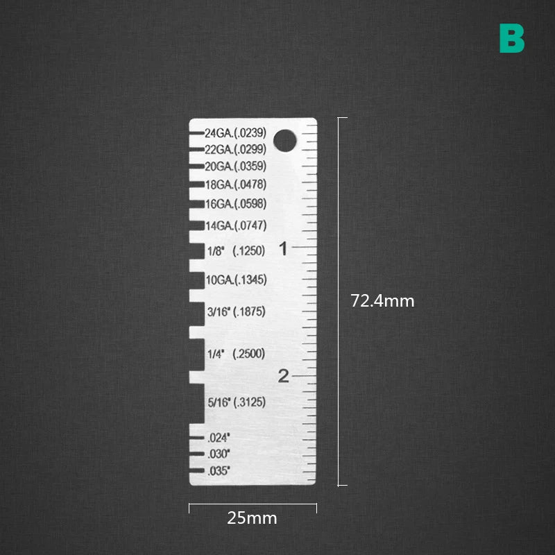 0-36 Round AWG SWG Wire Gauge Thickness Ruler Gauge Diameter Stainless Steel Measurer Tool Welding Inspection Wire Gauge