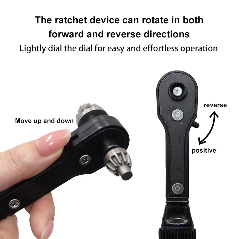 Black H-Shaped Drill Chuck Ratchet Key Wrench 2-in-1 Multi-Specification 1.5-16mm Hand Tool for Home Improvement
