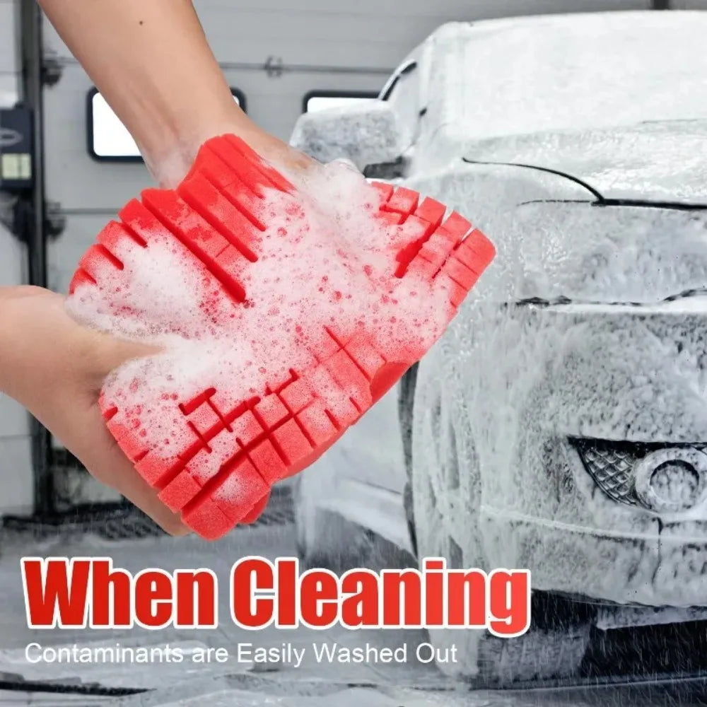 1pcs Durable Non-Scratch Car Wash Tools Soft Foam Grid Sponge Universal Large Cross Cut Cleaning Accessories 2025 New