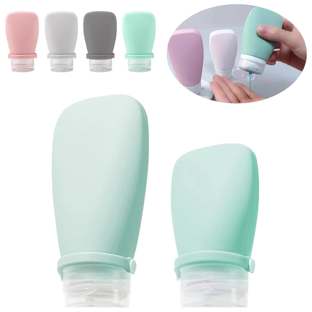 4 PCS Silicone Travel Bottles Leak Proof Collapsible Toiletry Shampoo Dispenser Reusable Portable Camping Oil Container 2026