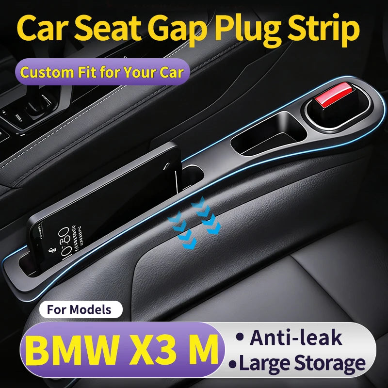 Car Gap Filler Strip For BMW X3 M Filler Strip Specially For Driver And Passenger Seat Gaps Anti-Drop Interior Side Storage 2Pcs