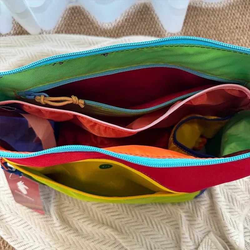 16LNew waterproof crossbody bag, unisex outdoor color-block crossbody bag