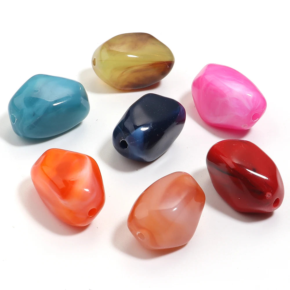 20pcs 12x21mm Irregularity Acrylic Beads Spacer Loose Beads For Jewelry Making DIY Bracelet Earrings Accessories