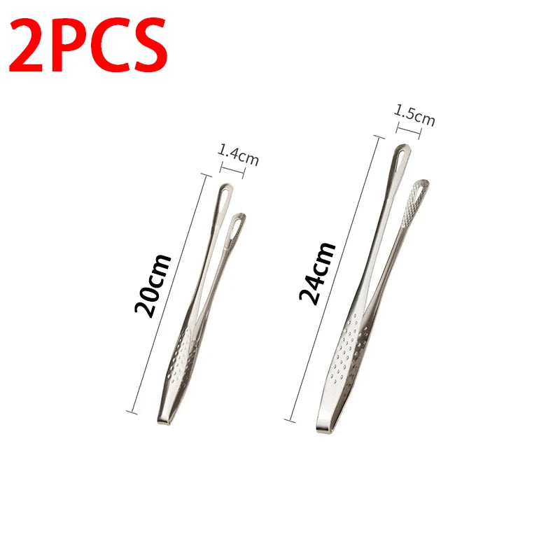 Stainless Steel Kitchen Tongs BBQ Grill Meat Barbecue Tongs Clip Food Utensils Cooking Tweezers Food Tongs CFQJ002