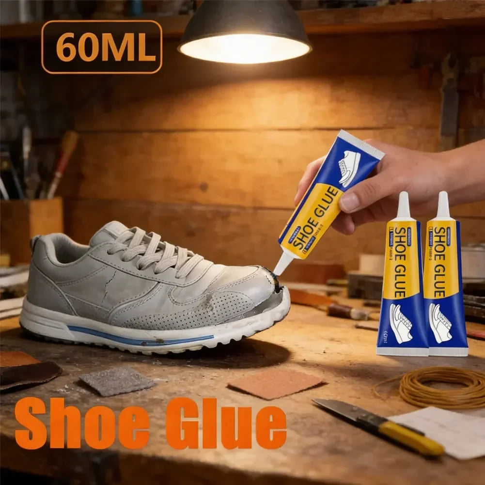 2Pcs 60ml Low Odor Waterproof Fast Dry Strong Adhesive For Boot Sneaker DIY Craft Fixing Transparent Soft Resin Shoe Repair Glue