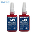 MIRAVEXL 30/50ml 243 Medium Strength Blue Thread Locker, Anaerobic Metal Adhesive for Anti-Loosening & Corrosion Prevention