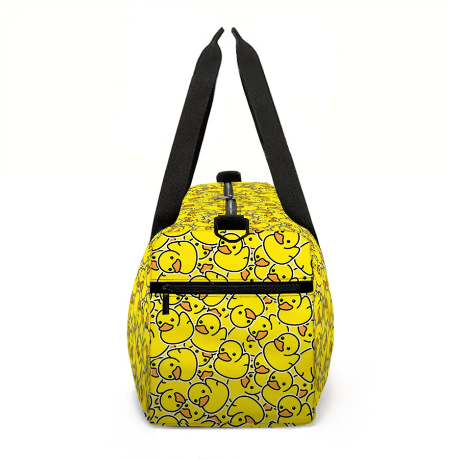 Large Travel Bag Yellow Duck Pattern Multi-Functional Duffle Tote Bag Handbags Waterproof Gym Bags for Boys/Girls Fitness Bag
