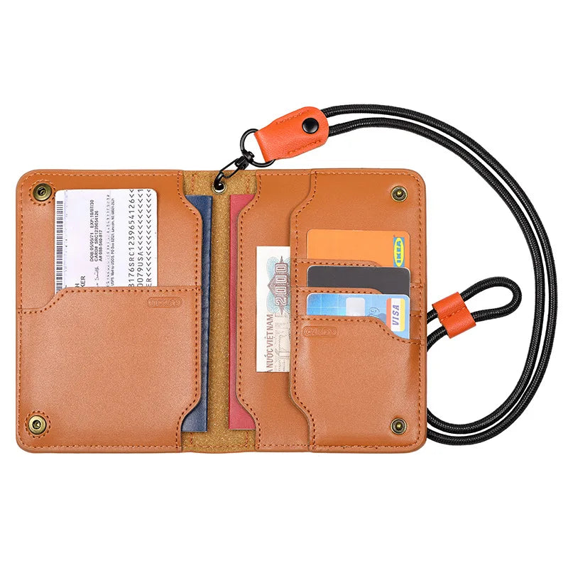 Genuine Leather Travel Passport Holder Cover Passport-Case Protect Passports Card Wallet High Capacity Purse