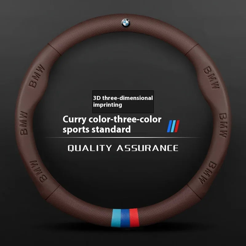 Car 3D Embossing Ventilate Steering Wheel Cover For BMW M Power M3 M4 M5 E36 E39 E46 E60 E90 F10 F15 F20 F25 F30 G30 X1 X3 X5 X7