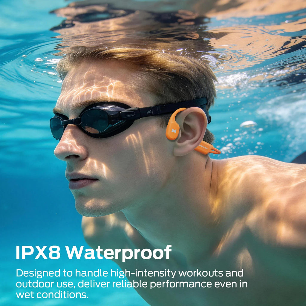 Monster BC300 Bone Conduction Bluetooth 6.0 Headphone IPX8 Waterproof Wireless Swimming Earphones Built-in 32GB Sport Earhook