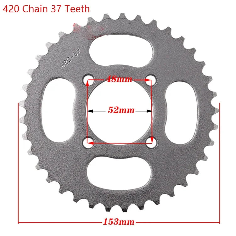 420 Chains 25T/37T/39T/41T/43T/48T Rear Sprocket Cog for Dirt Pit Bike 125/140/150/160cc CRF70 90 110 TTR100 KLX65