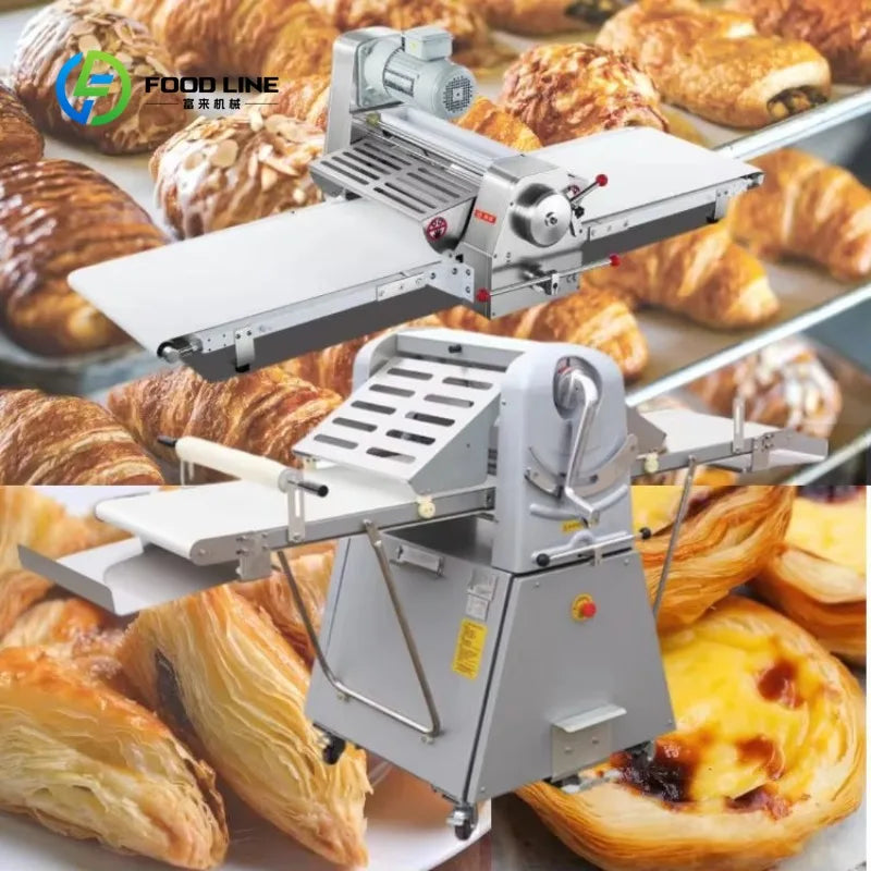 Automatic Bakery Phyllo Puff Pastry Laminadora De Masa De Panaderia 30 kg Roller Mini Small Dough Sheeter Flatten Machine Price