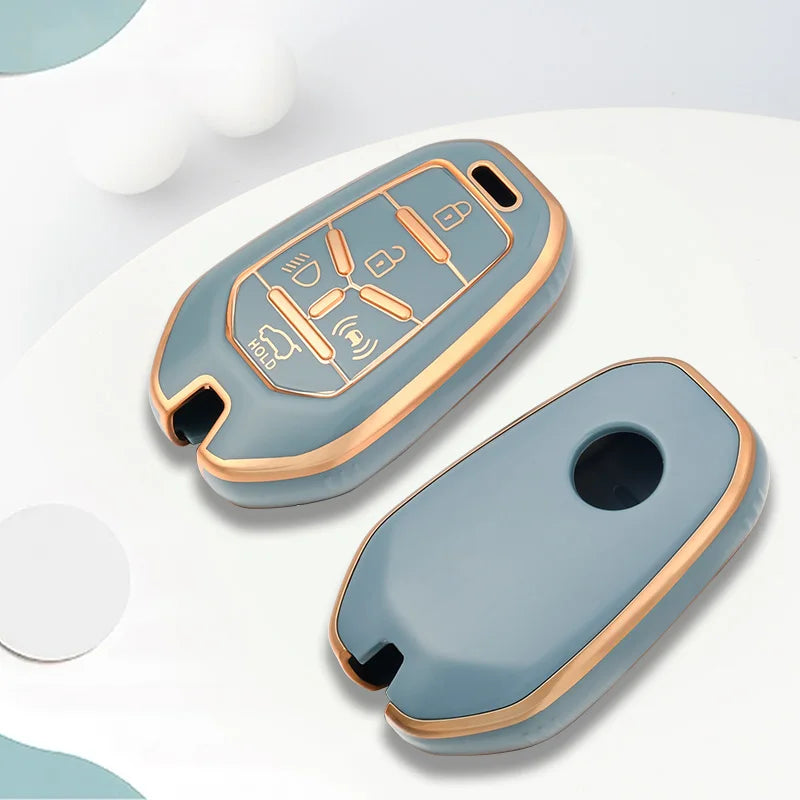 New Car Remote Key Case Cover Protector For Ssangyong Rexton Y400 Y450 G4 2021 2022 Holder TPU Shell Fob Accessories 5 Buttons