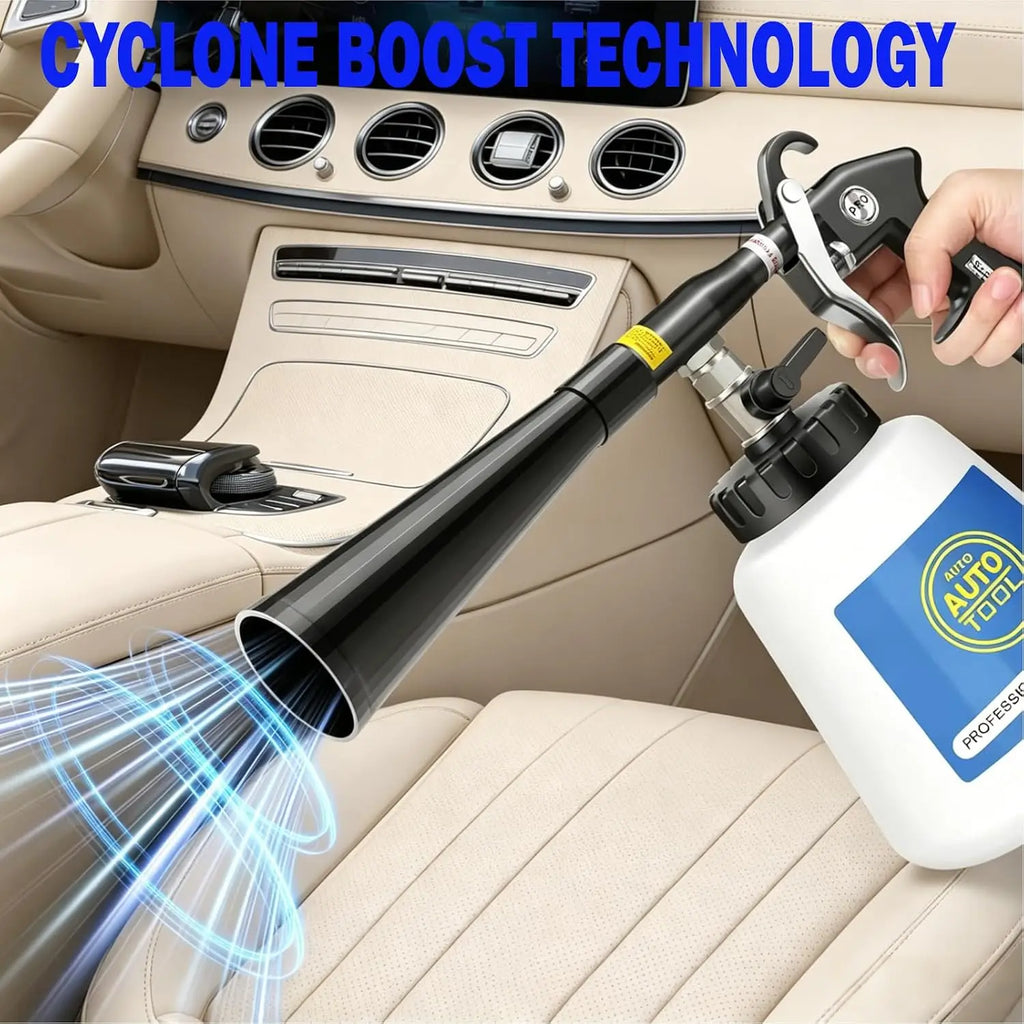 For Tornado Car Cleaning Gun High-Pressure Air Blow Gun1L Liquid Bottle-Metal Dump Tube Deep Cleaning Interior Dirt Dust Removal