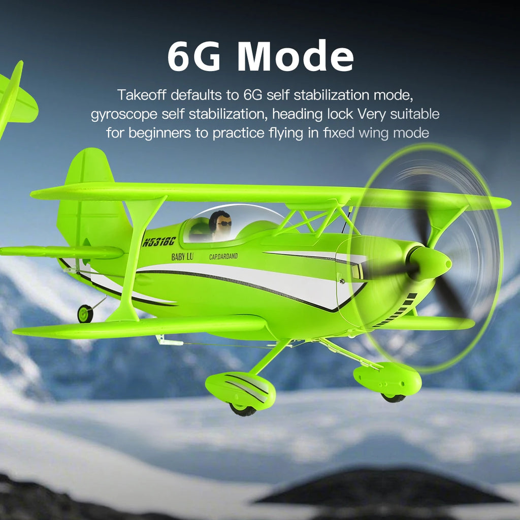 2026 WLtoys RC Biplane Aircraft A310 2.4G Brushless Remote Control Glider 3D6G Fixed-Wing Aircraft Model Stunt Biplane Model Toy