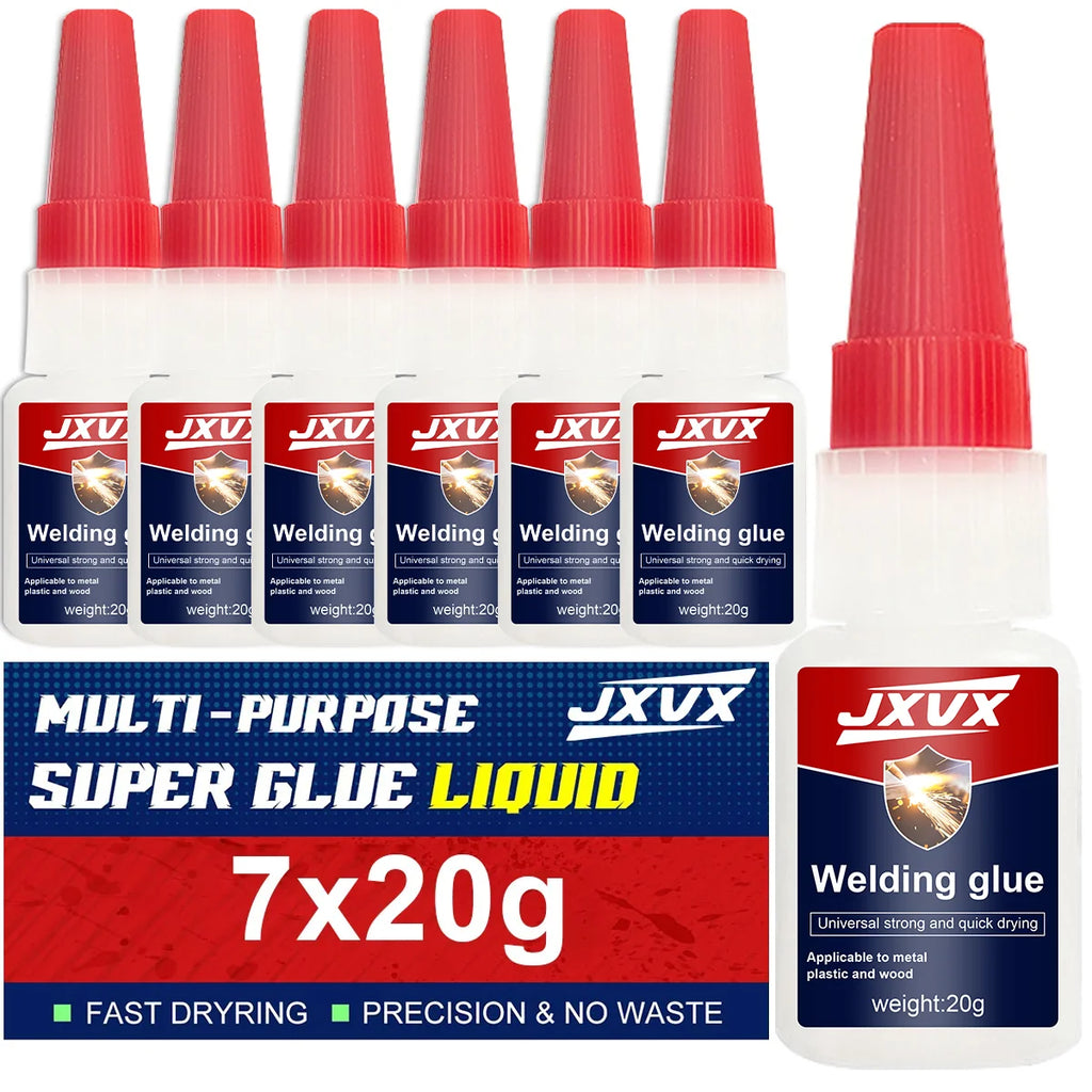 7pcs High Strength Welding Oily Super Glue Universal Clear Non-Marking Repair Adhesive Instant Glue Strong Fast Super Glue